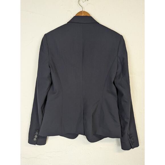 Theory Blazer Womens 6 Navy Blue Office Professional Preppy Classic Wool - Picture 6 of 6